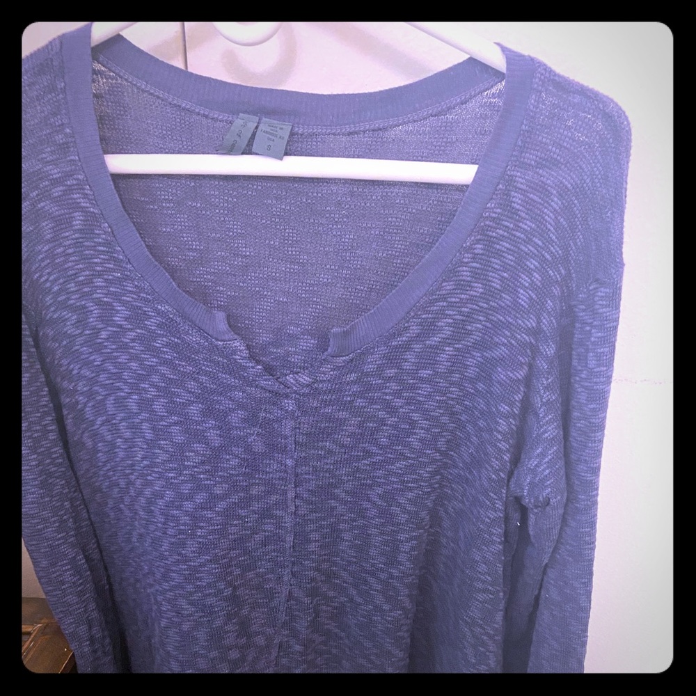 Comfy navy thermal slub shirt